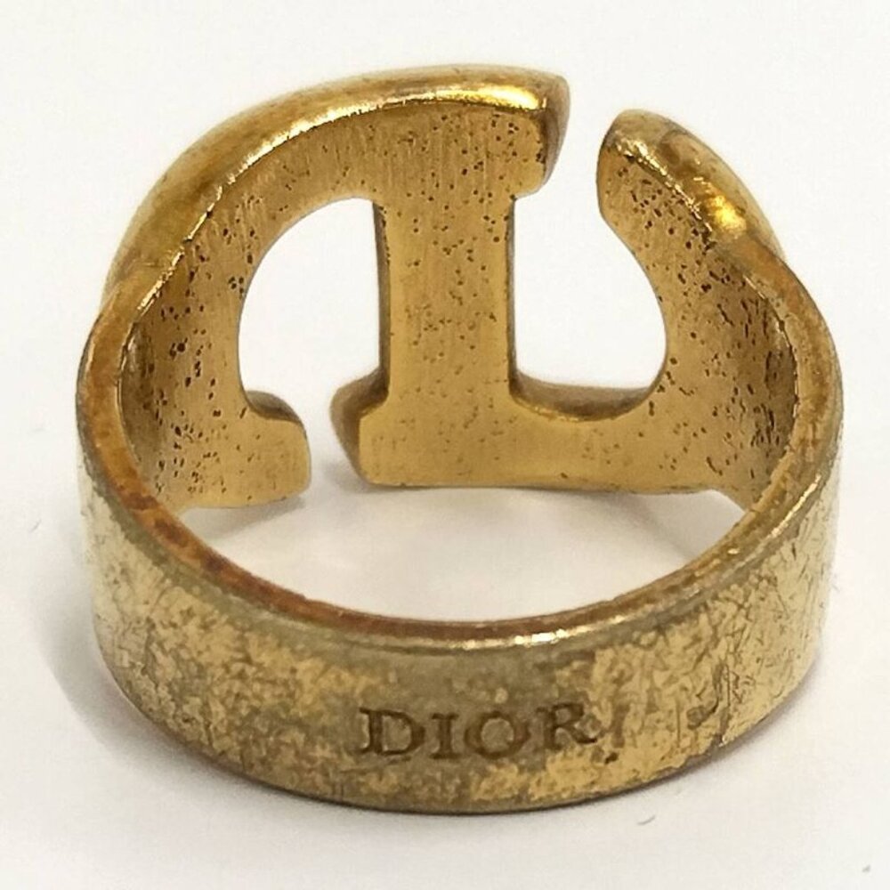 Christian Dior Ring CD Logo Plated GP Gold Size - Picture 2 of 10